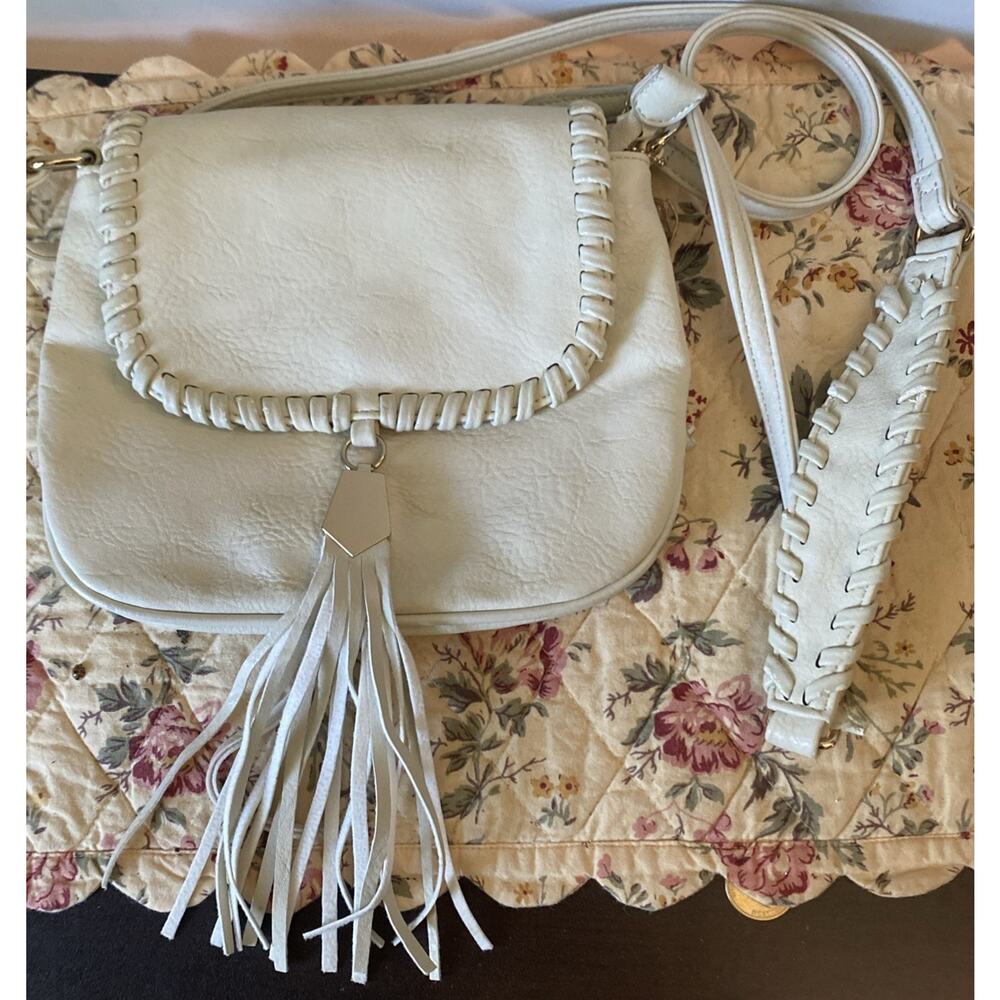 Big Buddha Crossbody with fringe accent Vegan Leather-Gorgeous Cream